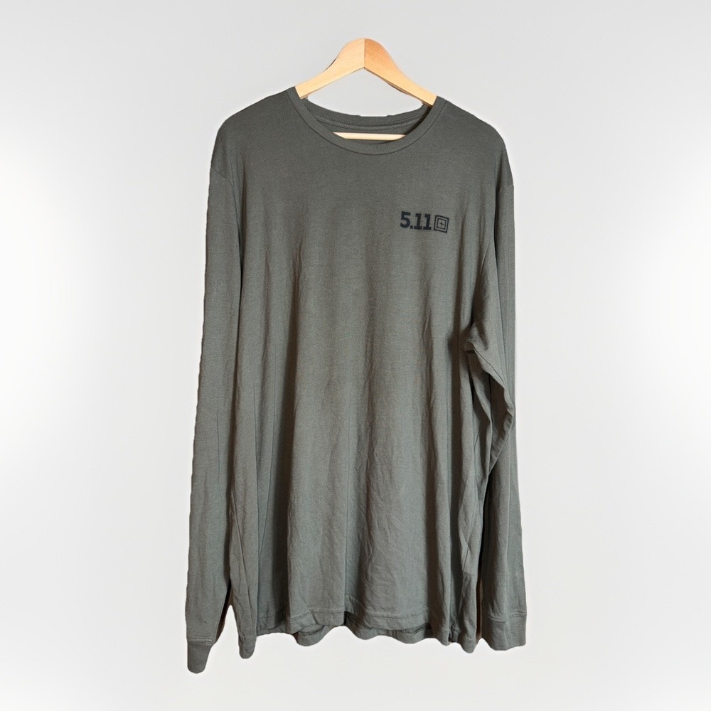 Men's 5.11 Tactical Served Fresh Long Sleeve Tee Size XL Olive Green